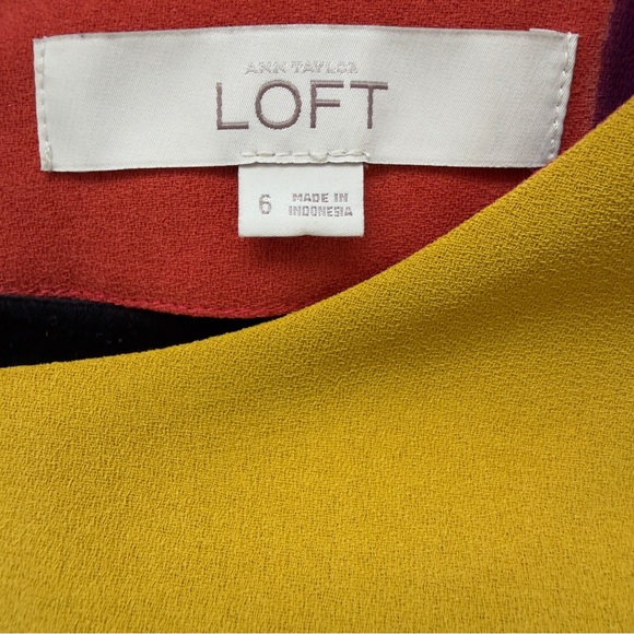 Colorblock Shift Dress in Pink, Yellow & Brown Loft - Picture 12 of 15